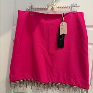 Rachel Zoe Fuchsia Mini Skirt with Beaded Hem
